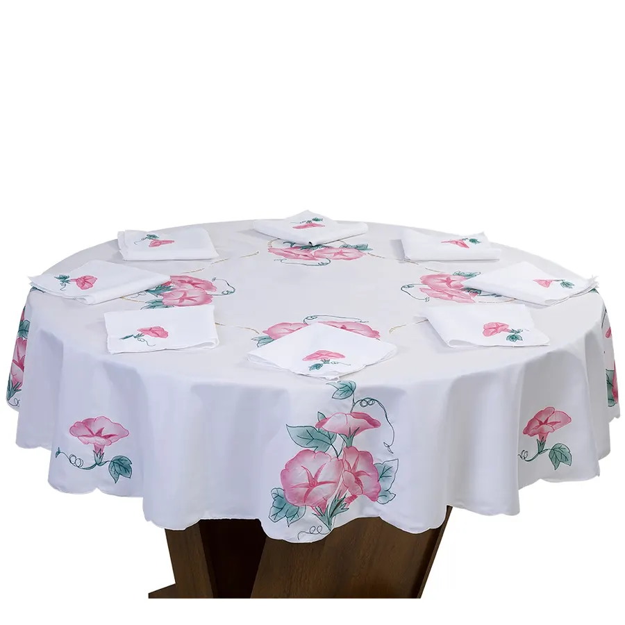 Toalha de Mesa Acetinada 180 Cm Red Branca 407