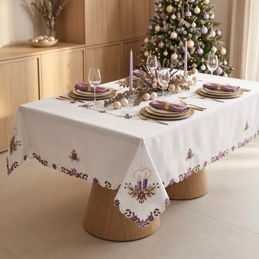 Toalha de mesa natalina bordada 401N