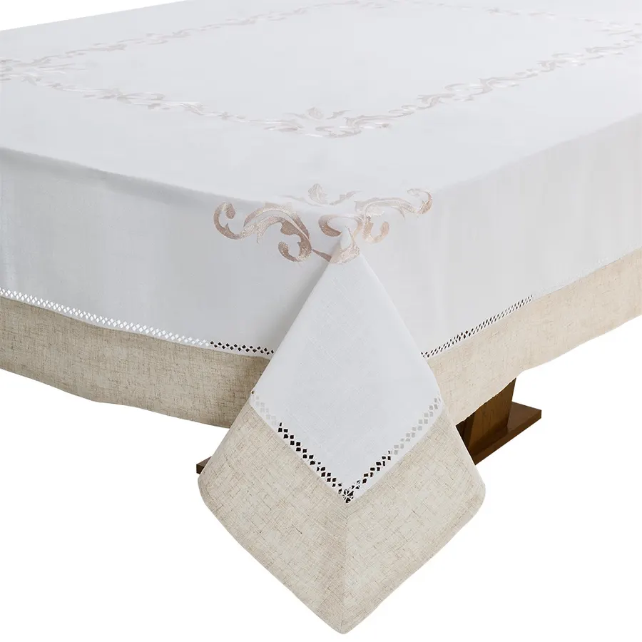 Toalha de mesa bordada com ponto ajour 4421