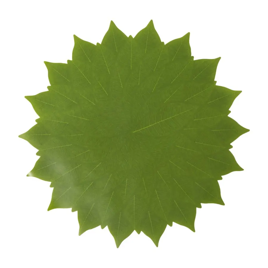 Lugar americano redondo folhas verde LG6027
