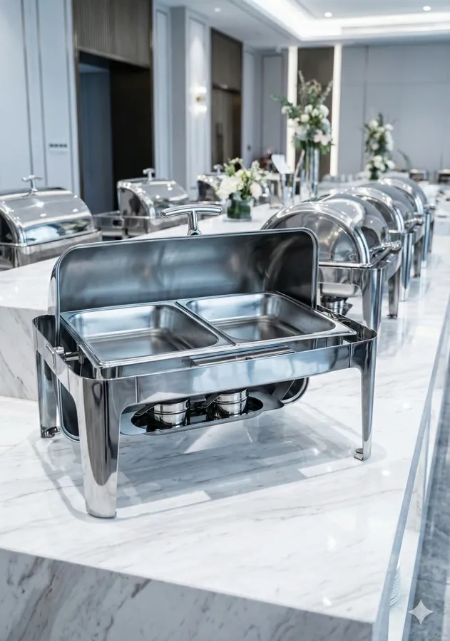Réchaud de inox retangular 9 litros RC3001