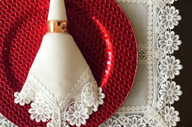 Sousplat vintage vermelho