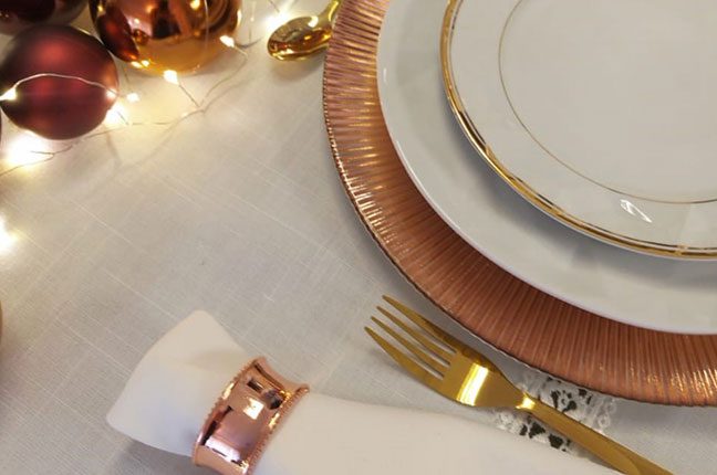 mesa decorada para o natal
