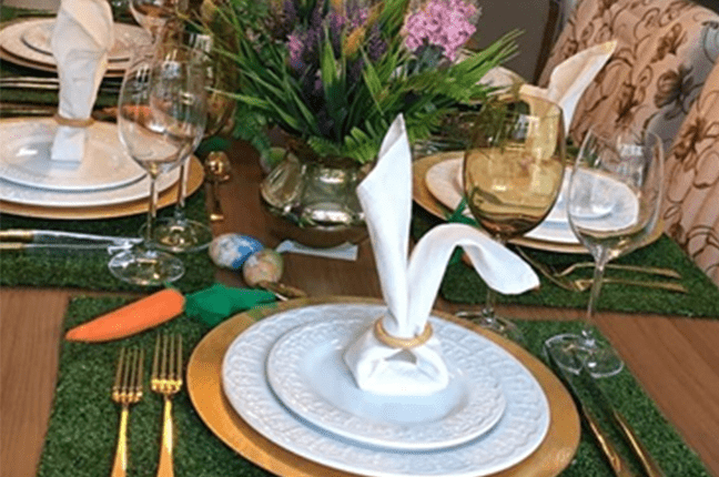 guardanapo de tecido para decoração de páscoa