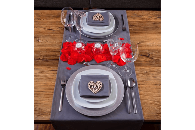 decoração de mesa romântica