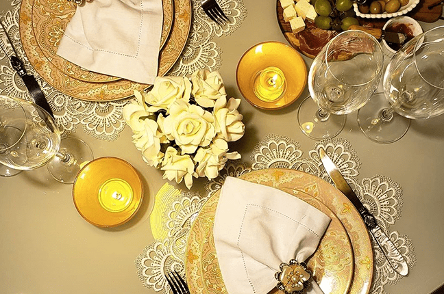 decoração de mesa com velas