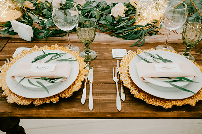 decoração para mesa posta