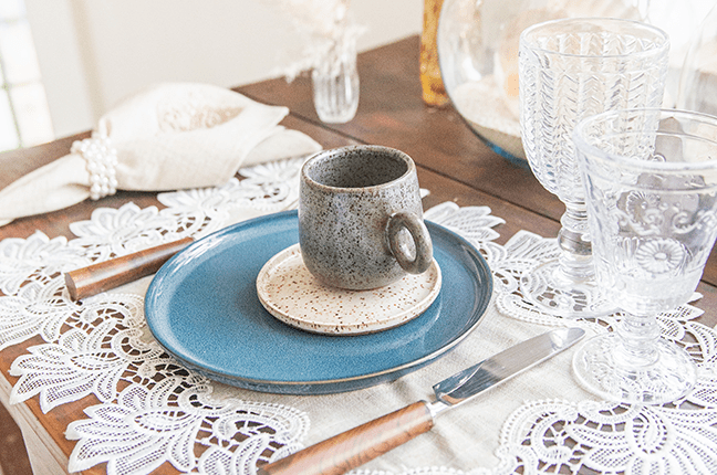 mesa posta decorada